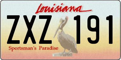 LA license plate ZXZ191