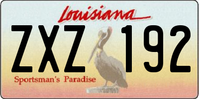 LA license plate ZXZ192