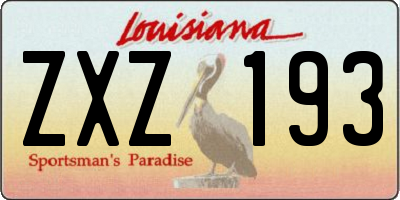 LA license plate ZXZ193