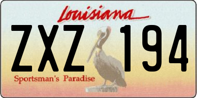 LA license plate ZXZ194