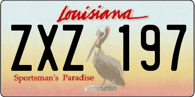 LA license plate ZXZ197