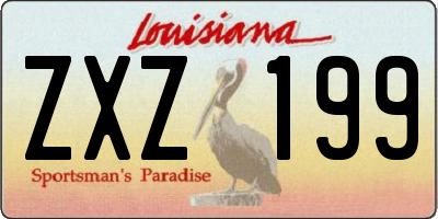 LA license plate ZXZ199