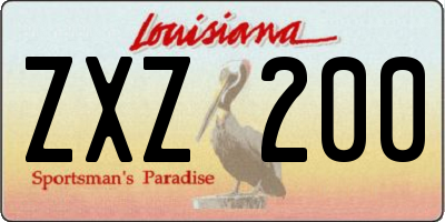LA license plate ZXZ200