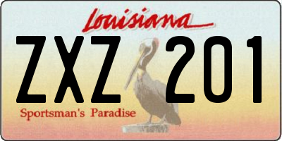 LA license plate ZXZ201
