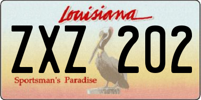 LA license plate ZXZ202