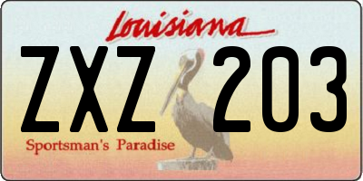 LA license plate ZXZ203