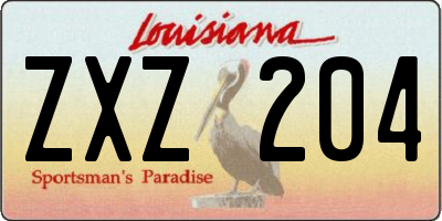 LA license plate ZXZ204