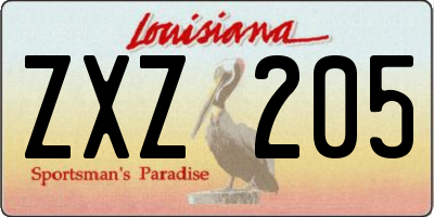 LA license plate ZXZ205