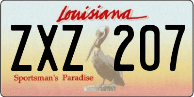LA license plate ZXZ207