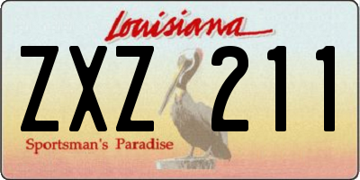 LA license plate ZXZ211
