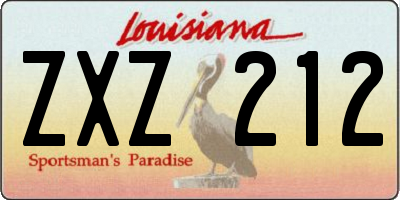 LA license plate ZXZ212
