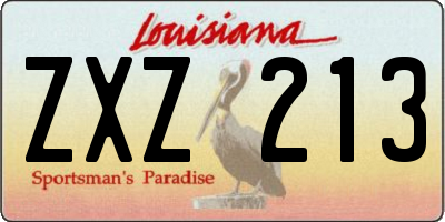 LA license plate ZXZ213