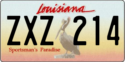 LA license plate ZXZ214