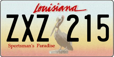 LA license plate ZXZ215