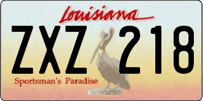 LA license plate ZXZ218