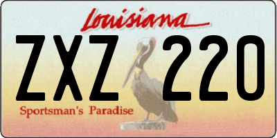 LA license plate ZXZ220