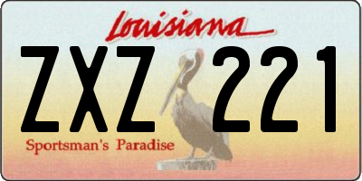 LA license plate ZXZ221