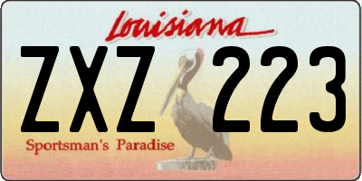 LA license plate ZXZ223