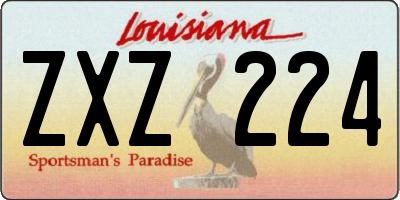 LA license plate ZXZ224