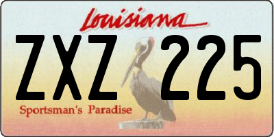 LA license plate ZXZ225