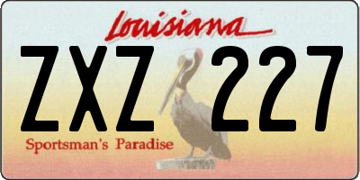 LA license plate ZXZ227