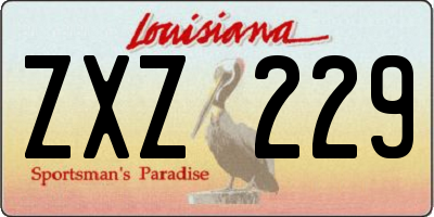 LA license plate ZXZ229