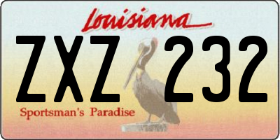 LA license plate ZXZ232