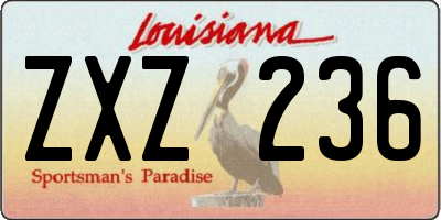 LA license plate ZXZ236