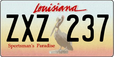 LA license plate ZXZ237