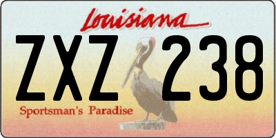 LA license plate ZXZ238