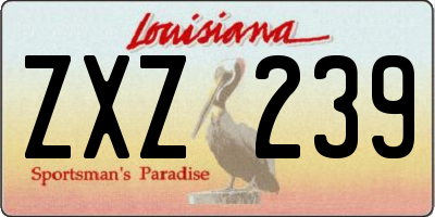 LA license plate ZXZ239