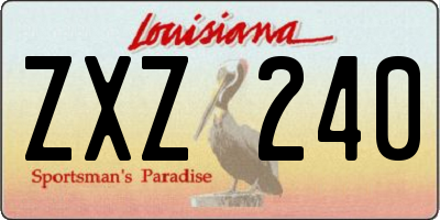 LA license plate ZXZ240