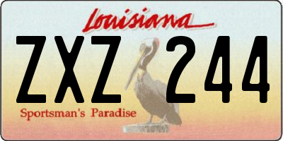 LA license plate ZXZ244