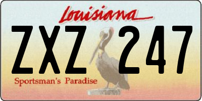 LA license plate ZXZ247