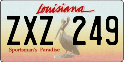 LA license plate ZXZ249