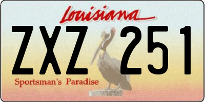 LA license plate ZXZ251