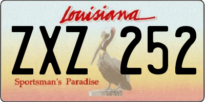 LA license plate ZXZ252