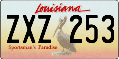 LA license plate ZXZ253
