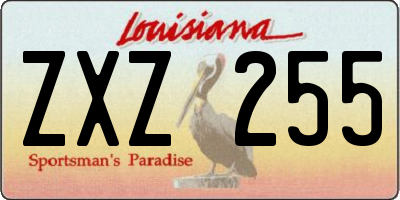 LA license plate ZXZ255
