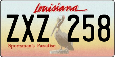 LA license plate ZXZ258