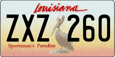 LA license plate ZXZ260