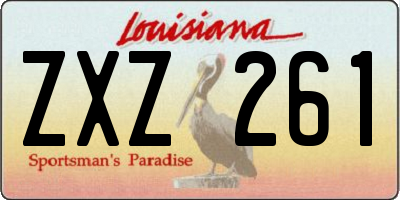 LA license plate ZXZ261