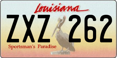 LA license plate ZXZ262