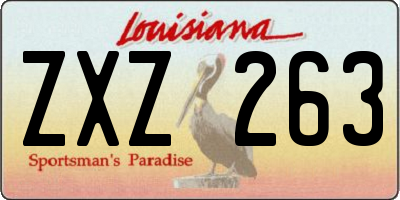 LA license plate ZXZ263