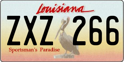 LA license plate ZXZ266