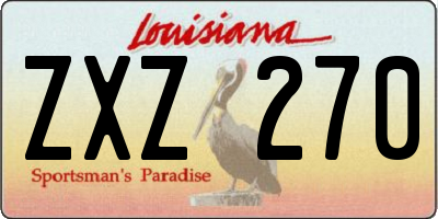 LA license plate ZXZ270