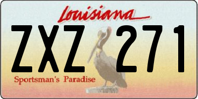 LA license plate ZXZ271