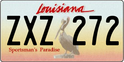 LA license plate ZXZ272