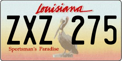 LA license plate ZXZ275