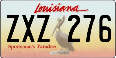 LA license plate ZXZ276